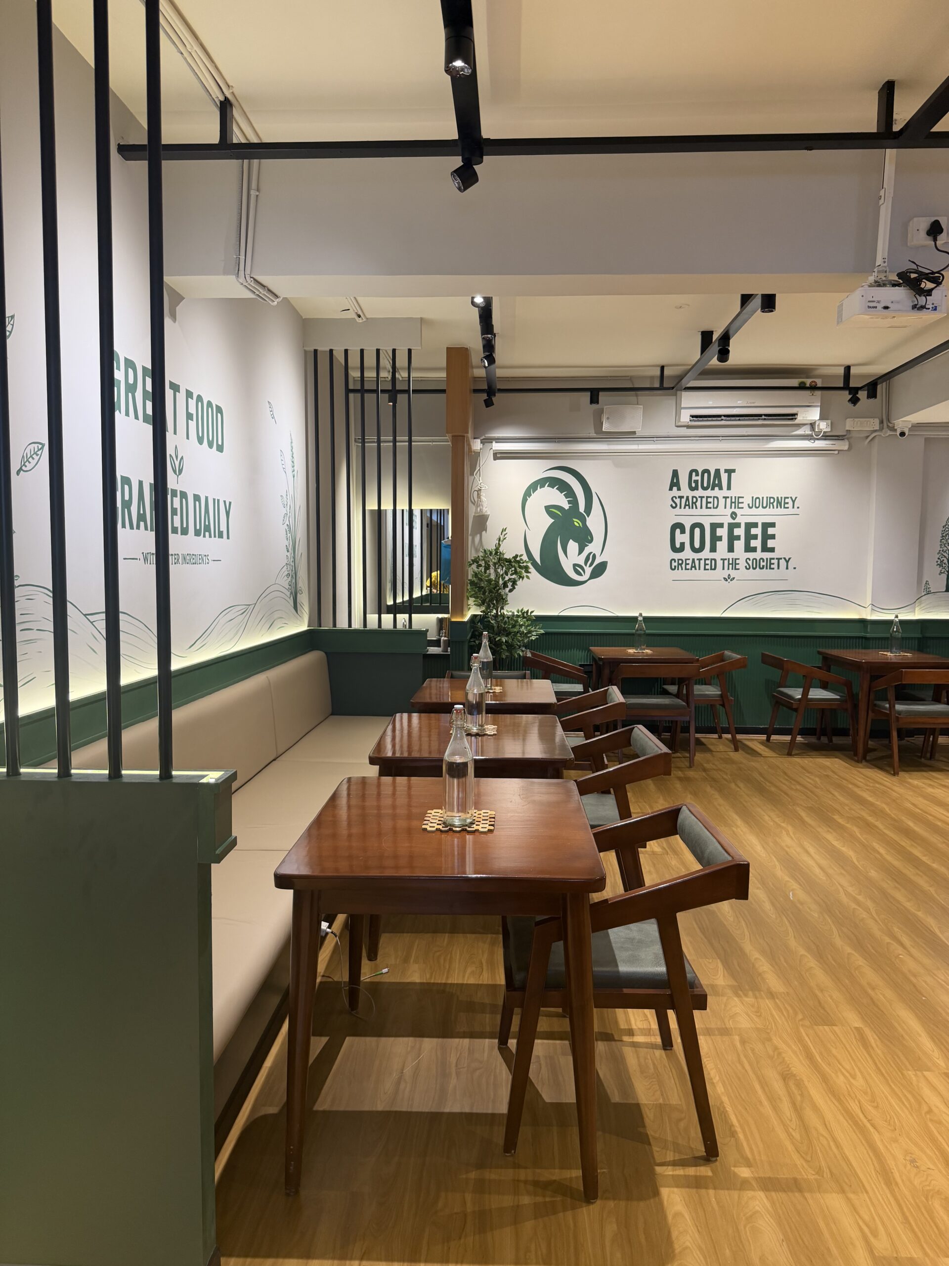 Modern and comfortable cafe dining space