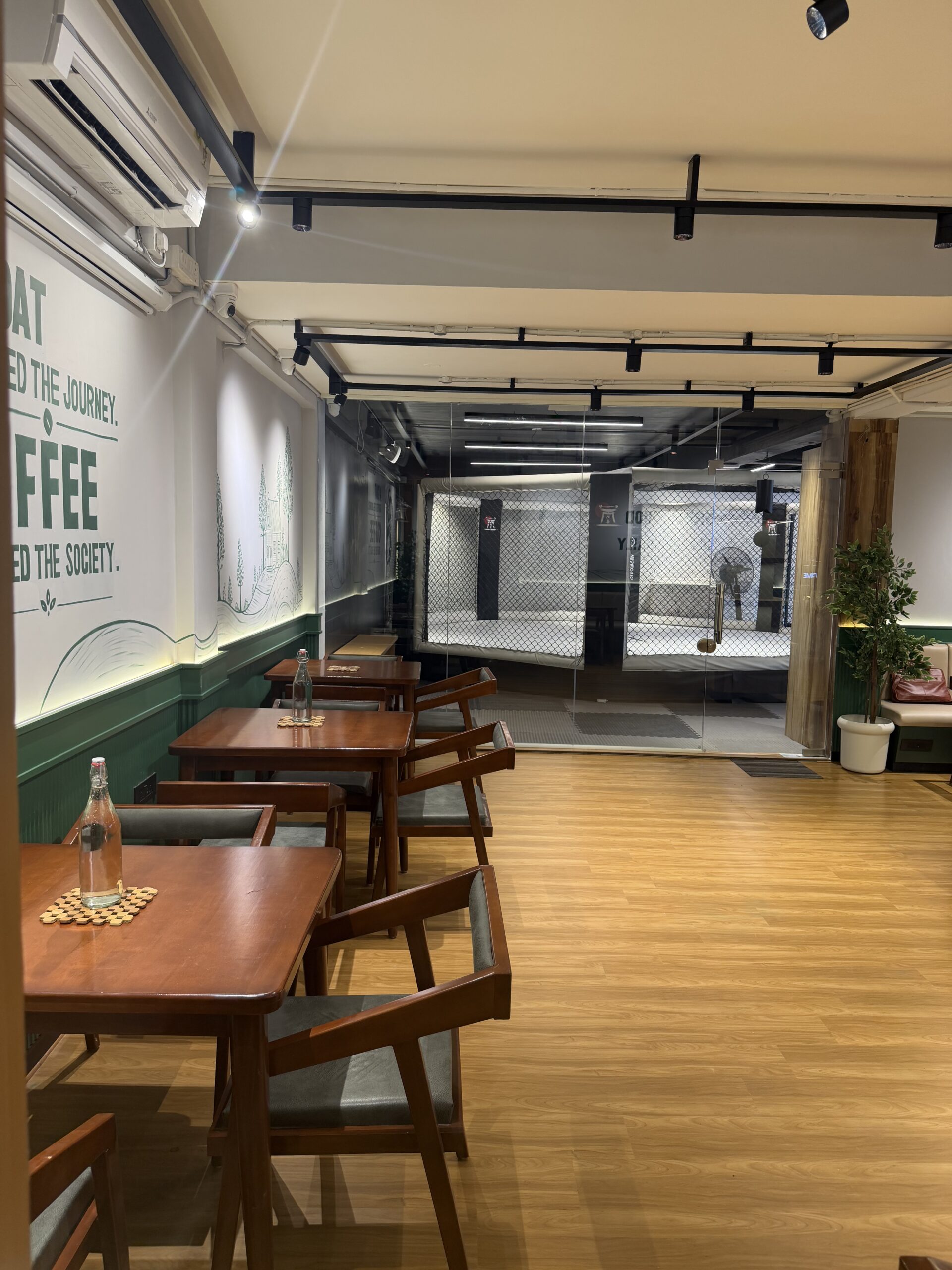 Contemporary cafe setting