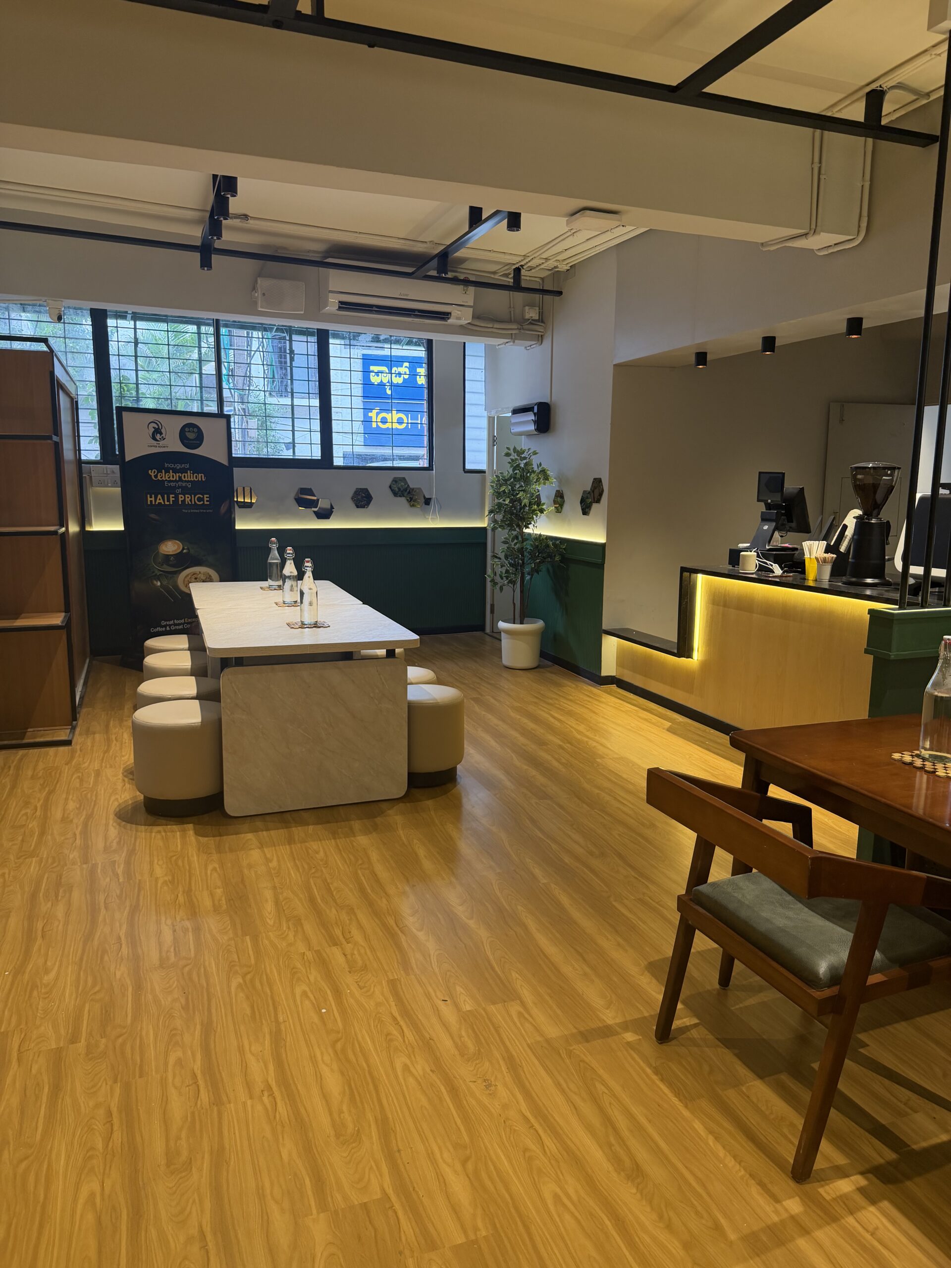 Modern interior details at The Lean Kafe